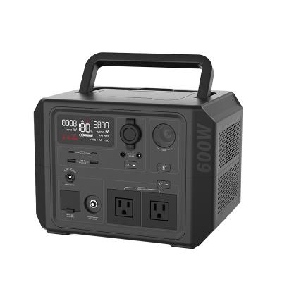 China Type C Camping outdoor 110 V 220 V mobile Solar Generator Lithium battery 600w Portable Power Station for sale