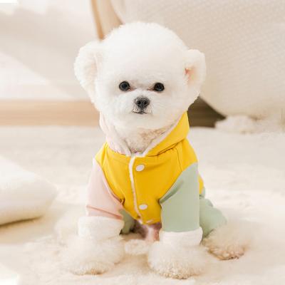 China Viable Wholesale Dog Accessories Luxury Pet Cloth Microfiber Coat Jackets Lovely With Hoodie Dog Warm Clothes for sale