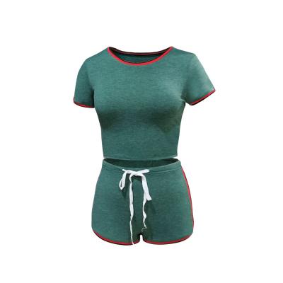 China Feiman breathable European and American solid color stitching casual women's Amazon AliExpress suit wish women's sports suit for sale