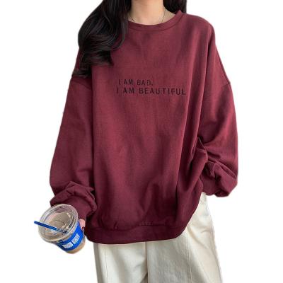 China New Breathable Autumn Ladies Hoodie Plus Size Letter Pattern Loose Printed Sweatshirt for sale