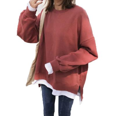 China Ladies Fashion Hot Selling Anti-pilling Solid Color Plain Sweatshirt Long Sleeve Hoodie for sale