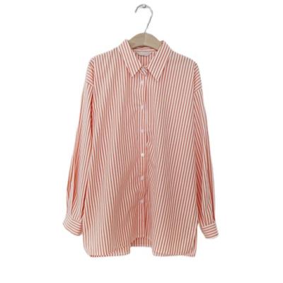 China Breathable New Ladies Blouse Long Sleeve Top Fashion Ladies Stripe Shirt for sale