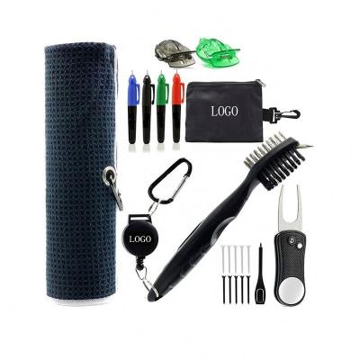 China Hot Sales Golf Accessories 21 Piece Golf Essentials Cleaning Brush Kit Golf Alignment Marking Tool Golf Kit With Best Price for sale