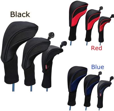 China Protect Driver 1 Golf Club Head Cover Black Golf Club Head Cover 3 4 5 7 X Fairway Wood Headcovers Golf Accessories Hybrid Head Covers Set With Interchange for sale