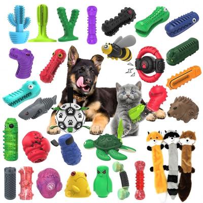 China 30 New Arrivals Sustainable Eco Friendly Durable Monthly Manufacturer Squeak Q.I Plush Interactive Training Rope Cat Dog Pet Toys for sale