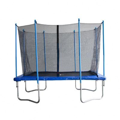 China 150 KG Blue Fitness Trampoline Manufacturers Outdoor Rectangle With Safety Net For Kids Sale for sale