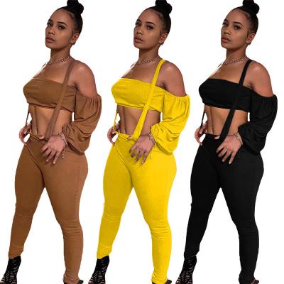 China Designer Trend Brand Women's Breathable Clothing 2022 New Solid Color Female Pants Overall Sexy Strapless Two-piece Casual Pants for sale