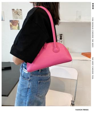 China PVC Summer Lady Fashion Trend Single Shoulder Bag Handbag New Contracted Temperament Carry Armpit Bag for sale