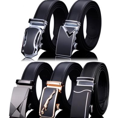 China Classic 40 Styles Men's Belt Classic Buckle Simple Leather Black Automatic Business Casual Dress Belt Gift Accessories for sale