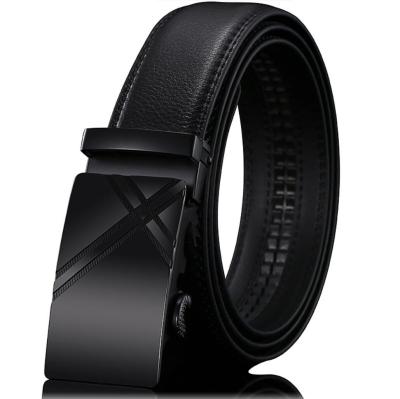 China Fashion Classic Luxury Automatic Belt Men's Genuine Leather Ratchet Buckle Business Casual Dress Belts for sale