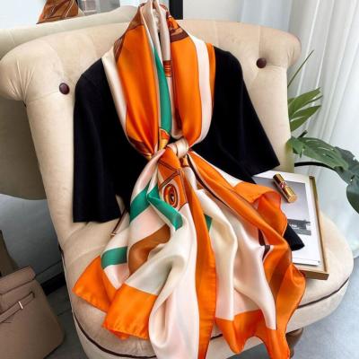 China New Luxury Silk Women's Long Scarf Spring Sea Beach Towel Shawl Sunscreen Wild Scarf and Autumn Thin Scarf Summer Mesh for sale