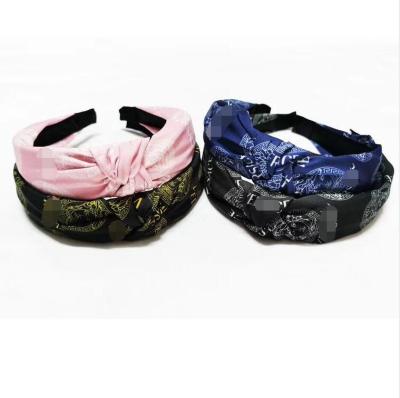 China Wholesale Designer Popular Designer Wide Side Circle Hair Band Headband Bandana Non-slip Luxury Cross Non-slip Hair Accessories for sale