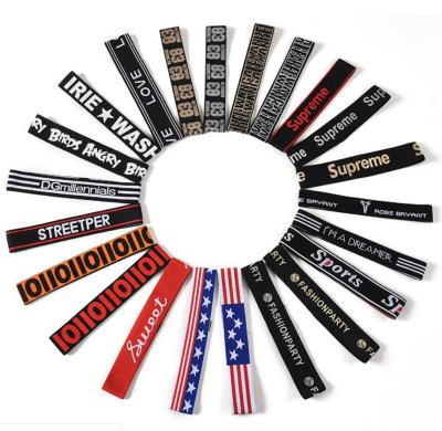 China Sports Leisure Fashion 4cm Casual Sports Anti-sweat Headband Letter Printing Elastic Headband Custom LOGO Male And Female Hair Accessories for sale