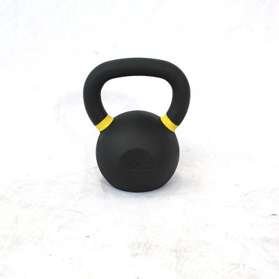 China Logo Wholesale Commercial Use Powder Customized Commercial Use Coated Gym Kettlebell Black Cast Iron for sale