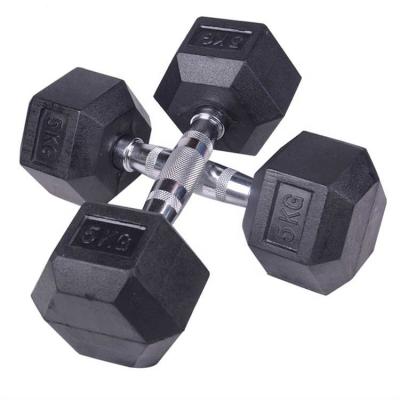 China High Quality Black Rubber KG Hex Dumbbell Commercial Use Commercial Use Factory Supply Ready To Ship 10KG Dumbbell for sale