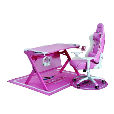 China Other New Stylish Modern Design Pink Computer Desk Gaming Desk for sale