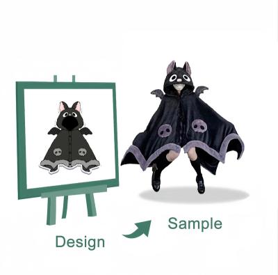 China Cloth Kawaii Cartoon Bat Blanket Plush Pajamas Anime Cape Costume Halloween Cloak Parent-Child Winter Cloak Women's Hooded Cloak for sale