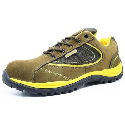 China Anti-static Resistant Fashionable Metal Suede Leather Oil Free Sport Safety Shoes for sale