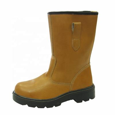 China Leather Steel Oil Proof Puncture Proof Steel Slip Resistant PPE Toe Toe Corrected Welding Work Boots for sale