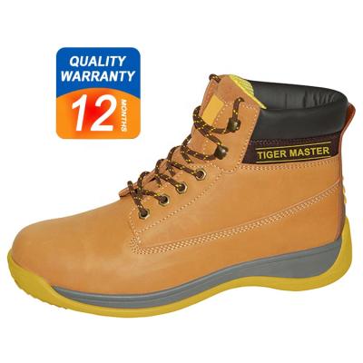 China Steel Toe 12 Months Warranty PU Oil Injection Steel Toe Slip Resistant Prevent Puncture Safety Boots Leather Men for sale