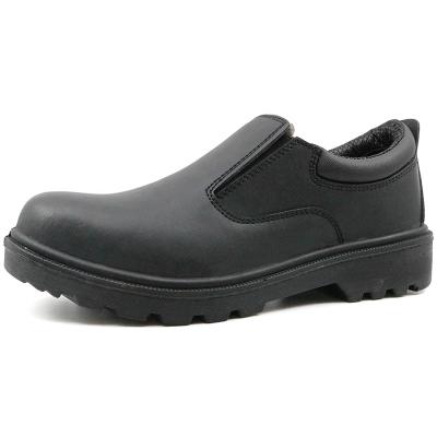 China Steel Toe Oil Resistant Slip Cheap Black No No Lace Steel Toe Executive Safety Shoes for sale