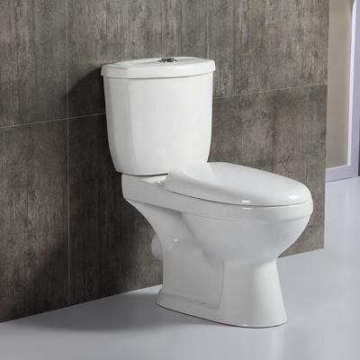 China Cheap Africa Market WC Bathroom Sanitary Ware Double-Flow Washdown Two Piece Toilet for sale