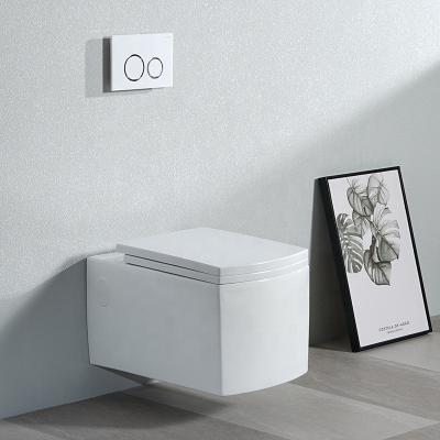 China European Ceramic Rimless Wall Mounted Toilet Cistern Wc Hidden Ware Wall Hung Toilet Sanitary Ware for sale