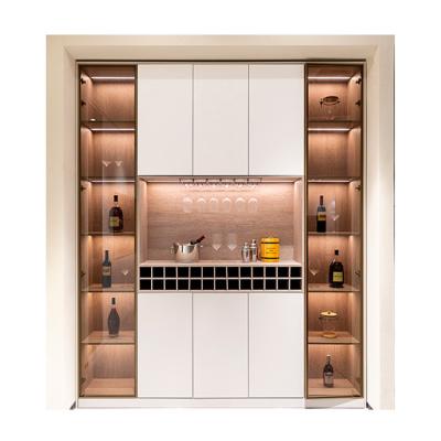 China (Size) Living Room Wine Cabinet Large Capacity Floor Display Cabinet Adjustable Luxury Nordic Home Wine Display Cabinet for sale