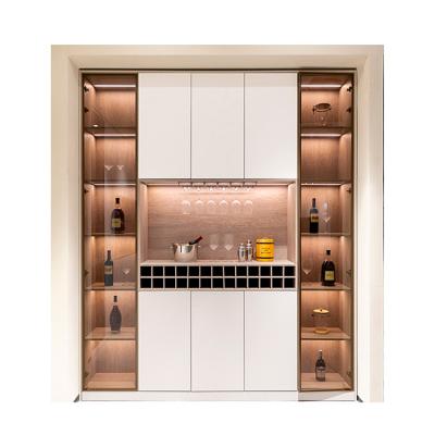 China (Size)Wine Display Cabinet Nordic Home Adjustable Modern Design Transparent Custom Wooden Wine Cabinet for sale