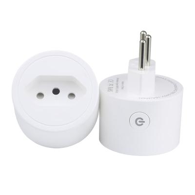 China Smart Home Appliances BR TUYA Plug Wifi Smart Sockets 16A Socket Power Brazil Smart WiFi Brazil Socket For Alex Google Home for sale