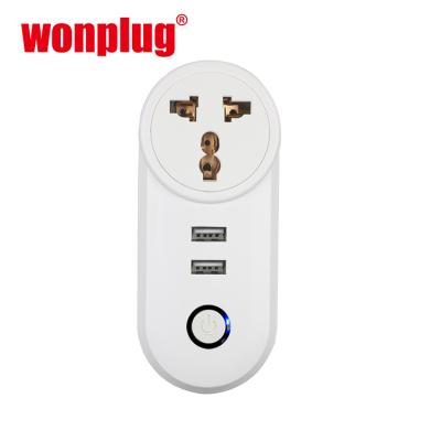 China South Africa WiFi Residential/Multi-Purpose Socket Smart Plug With 2USB Japan Italy Voice Control India UK AU EU Swiss USA Wireless Smart WiFi Socket for sale