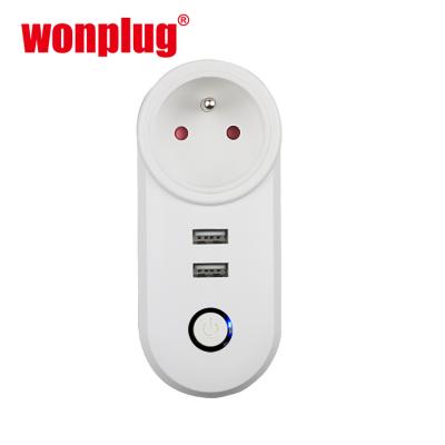 China 2usb Plug 2usb UK Japan Italy US EU Plug AU Ch Plug Wireless Remote EU India Voice Control Tuya French Plug Residential/Multipurpose USB Smart WiFi Socket for sale