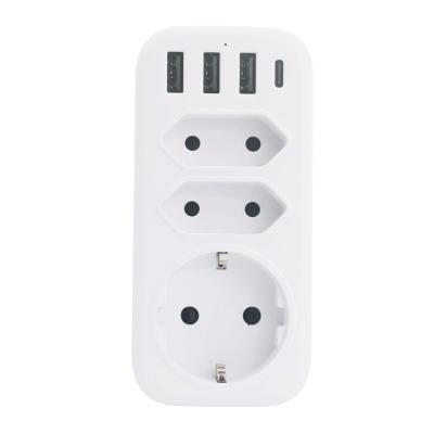 China EU Germany Portugal Power USB Extension Socket Adapter 16A Multiple Power Strip Outlet Extension Adapter Residential/General Purpose Strip Socket for sale