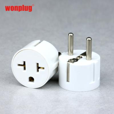 China Residential/Multi-Purpose USA To Euro Apartment Europe USA 2 Pin To EU 2 Pin Plug Socket Adapter Round US To Euro Plug Adapter for sale