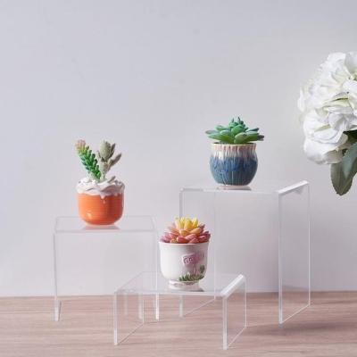 China Environmental Friendly Simple Acrylic Display Riser Set Jewelry Display Riser Shelf U Shape Display Rack for sale