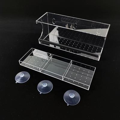 China Factory Wholesale Non-automatic Clear Acrylic Clear Acrylic Bird Feeder Fix Sucker Bird Feeder Transparent Window Cage for sale