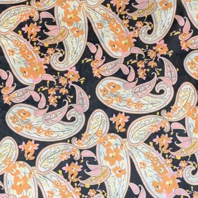 China Custom Service Organic Art Style Pattern Design Soft and Breakable Satin Fabric for Dresses for sale