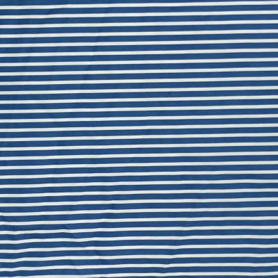 China Pattern Service Organic Blue Stripe Custom Design Satin Fabric For Dresses for sale