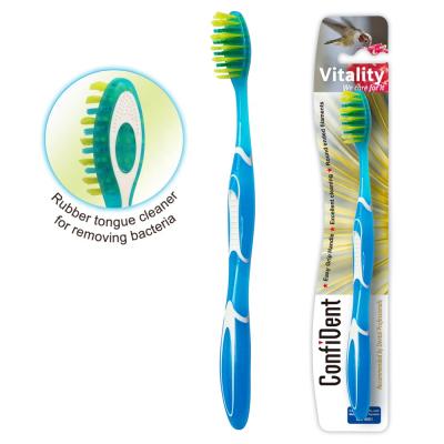 China Plastic & China Rubber Factory Eco-friendly Rubber Plastic Best Custom Logo Adult Toothbrush for sale