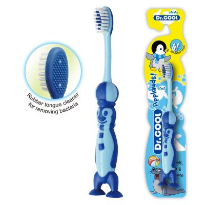 China Plastic & Factory Price Custom Soft Bristle Kids Children Rubber Soft Toothbrush With Attractive Animal Shaped Handle for sale