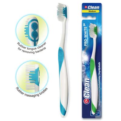 China Plastic & 2020 New Design Rubber Round End Oral Massage Toothbrush With German Patent for sale