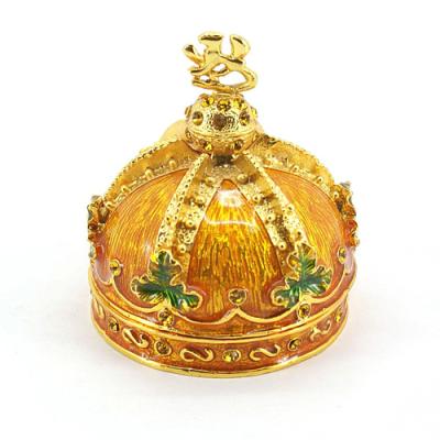 China Home Decoration Best Selling Crown Wedding Gifts Metal Jewelry Trinket Box For Women Necklace And Earring (QF4250) for sale