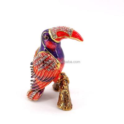 China Europe Metal Craft Bird Shaped Small Animal Metal Trinket Boxes (QF4325) for sale