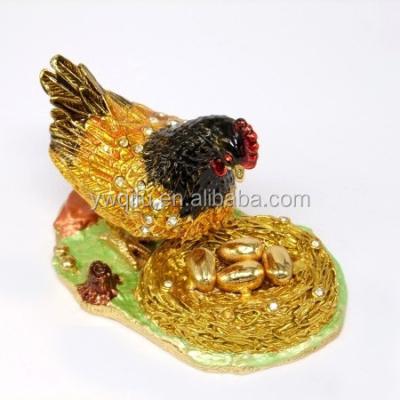 China 2021 Europe QIFU New Arrival Lucky Chicken Jewelry Box For Home Decoration for sale