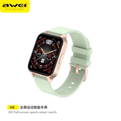 China AWEI 2021 Touch Screen Smart Watch H8 OEM ODM Smartwatch For Blood Oxygen Fitness Exercise for sale