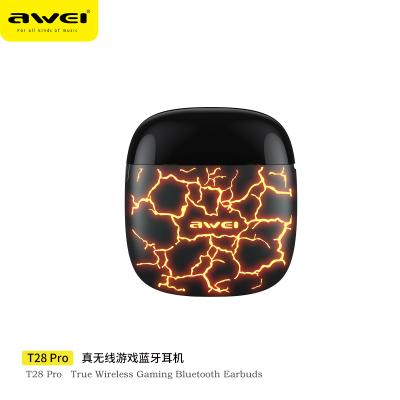 China TWS OEM Pro Bluetooth Earphone Light Color Changing Ice Cool Slot (True Wireless Stereo) Awei Wireless Earbuds T28 LED Gaming for sale