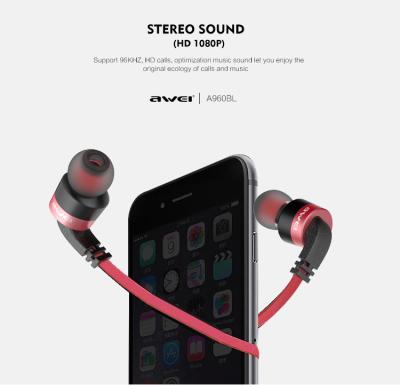 China Ear Hook Awei A960BL Silicone Balance Earhook Wireless Sport Bluetooth Earbuds for sale