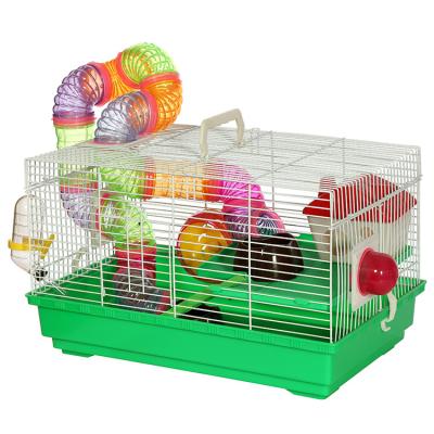 China Breathable Wholesale Factory Luxury Cheap Plastic Metal Small Animal Hamster Cage For Sale for sale