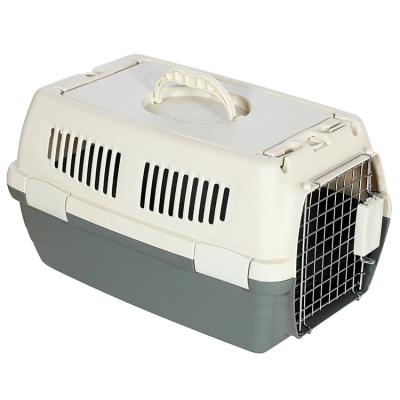 China Breathable Dog Airplane Carrier Transport Box Plastic Breathable Cat Dog Pet Travel Classic Box for sale