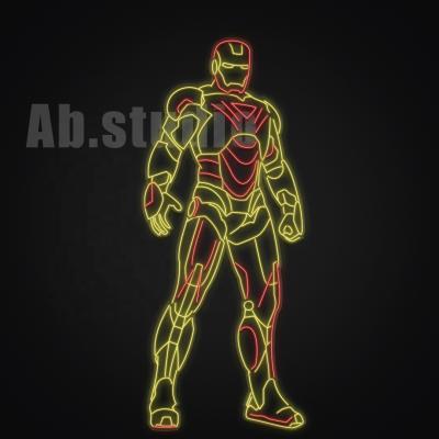 China Desktop Iron Hero Anime Movie LED Poster Neon Light Pylon Sign LED Neon Lights Sign for sale